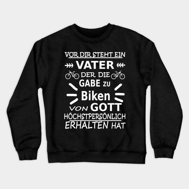 Vater Biken Downhill Männertag Crewneck Sweatshirt by FindYourFavouriteDesign